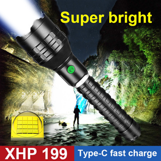 Super BRIGHT ไฟฉาย LED อัลตร้าไลท์ ชาร์จไฟได้ มีประสิทธิภาพ สําหรับตั้งแคมป์กลางแจ้ง โคมไฟ