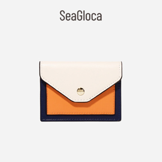 Seagloca ใหม่ กระเป๋าสตางค์ กระเป๋าใส่เหรียญ หนัง Pu ขนาดเล็ก อเนกประสงค์ สีตัดกัน สําหรับผู้หญิง No.1297