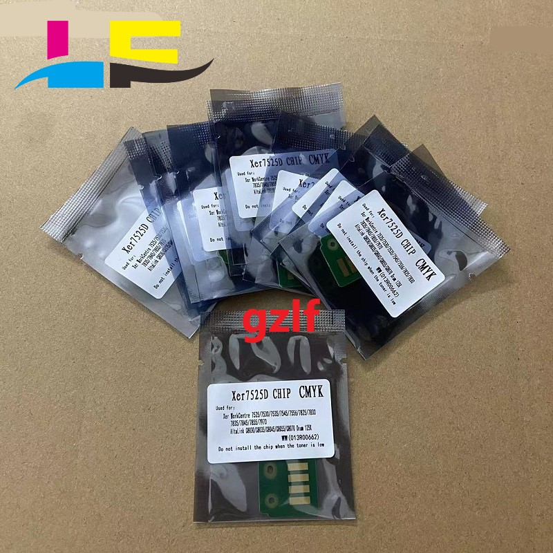 4PCS กลองชิปสําหรับ XEROX 7525 7530 7535 7545 7556 013R00662 KCMY ชุด