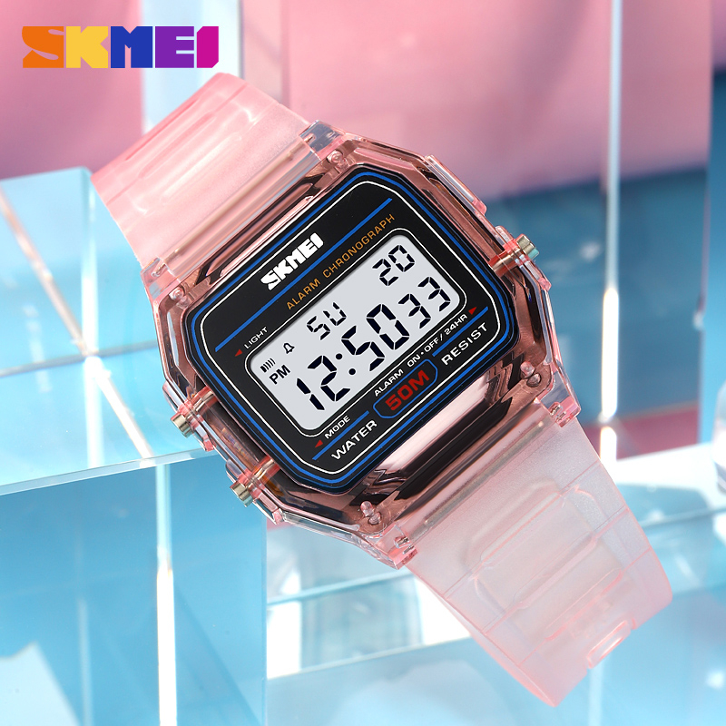 Skmei นาฬิกาข้อมือดิจิทัล อิเล็กทรอนิกส์ หน้าจอเดี่ยว แฟชั่นสําหรับผู้ชาย และผู้หญิง 2056
