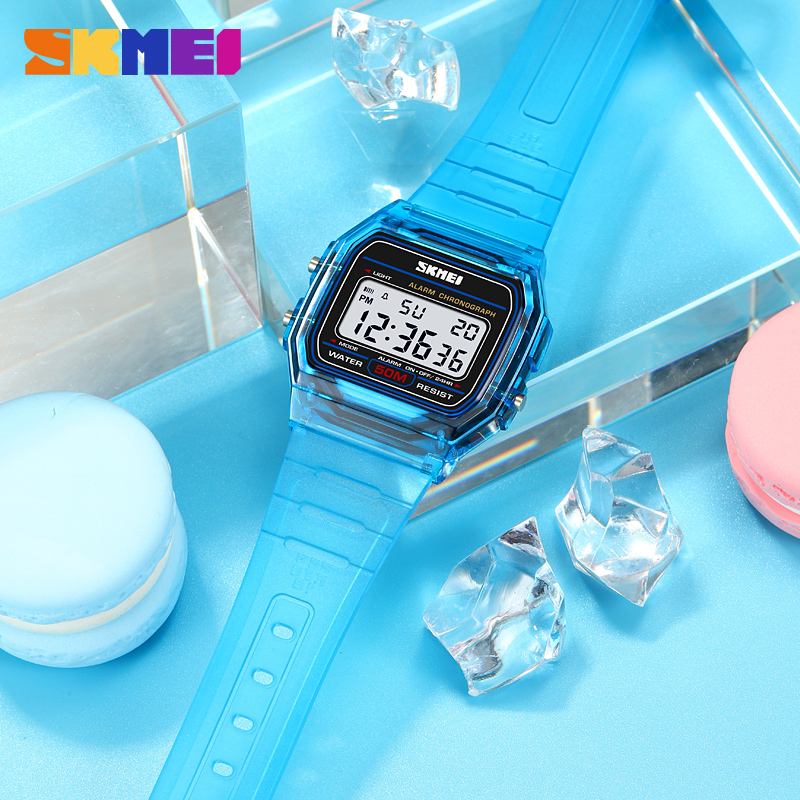 Skmei นาฬิกาข้อมือดิจิทัล อิเล็กทรอนิกส์ หน้าจอเดี่ยว แฟชั่นสําหรับผู้ชาย และผู้หญิง 2056