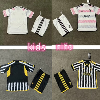 เสื้อกีฬาแขนสั้น ลายทีมชาติฟุตบอล Juventus Jersey 2023-24 ชุดเหย้า เยือน สําหรับเด็ก