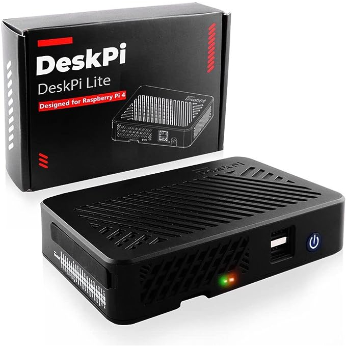 เคส 52Pi DeskPi Lite Raspberry Pi 4 พร้อมปุ่มพาวเวอร์ฮีทซิงค์ พร้อมพัดลม PWM HDMI Extra Two พอร์ต USB
