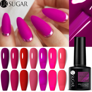 Ur Sugar ยาทาเล็บยูวีเจลสีดําสีขาวสีแดงสีน้ําตาล 7.5 มล.