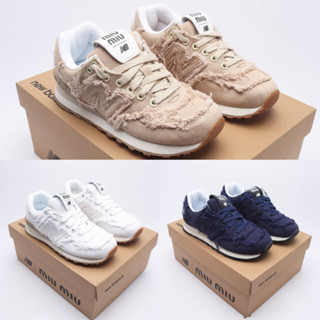 Miu MIU x New Balance 574 รองเท้าลําลอง สําหรับผู้ชาย ผู้หญิง