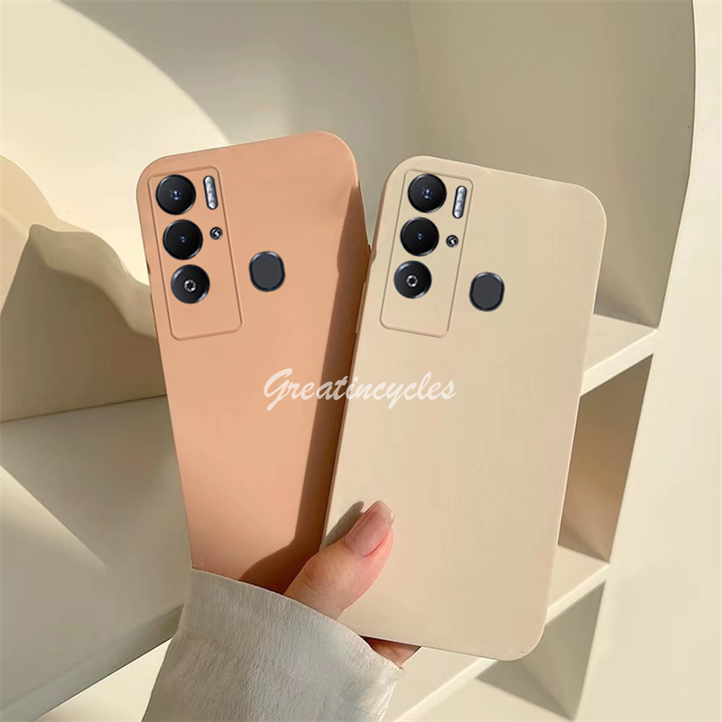 Tecno Pova Neo LE6 / Pova 5 Pro LH8n / Pova Neo 3 LH6n เคสโทรศัพท์ ป้องกันเลนส์ สีพื้น ซิลิโคนเหลว น