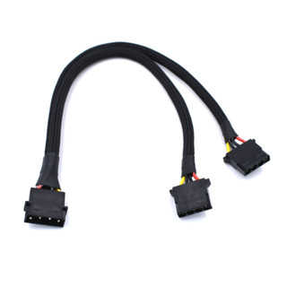 สายเคเบิลเชื่อมต่อแยก Y 18AWG 4-Pin Molex male to Dual 4 Pin Female IDE 30 ซม.