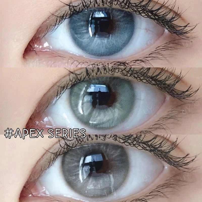 {องศา -0.00 ~ -5.00} UYAAI คอนแทคเลนส์ สีเขียว คอนแทคเลนส์ สายตาสั้น เลนส์นิ่ม 14.2 มม.