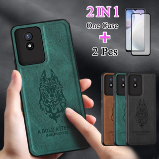 2 IN 1 เคสโทรศัพท์หนัง TPU นิ่ม กันรอยหน้าจอ เซรามิค ทรงโค้ง สําหรับ VIVO Y02T