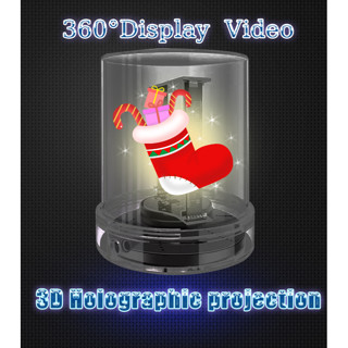 พัดลมโฮโลแกรม 3D 360° จอแสดงผลโปรเจคเตอร์โฆษณา LED พร้อมฝาครอบอะคริลิคโฮโลแกรม