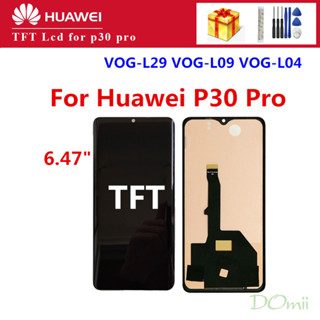 หน้าจอสัมผัสดิจิทัล LCD 6.47 นิ้ว TFT แบบเปลี่ยน สําหรับ Huawei P30 Pro Huawei P30pro VOG-L29 VOG-L04