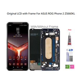 อะไหล่หน้าจอสัมผัส LCD พร้อมกรอบ แบบเปลี่ยน สําหรับ ASUS ROG Phone 2 ROG 2 ZS660KL