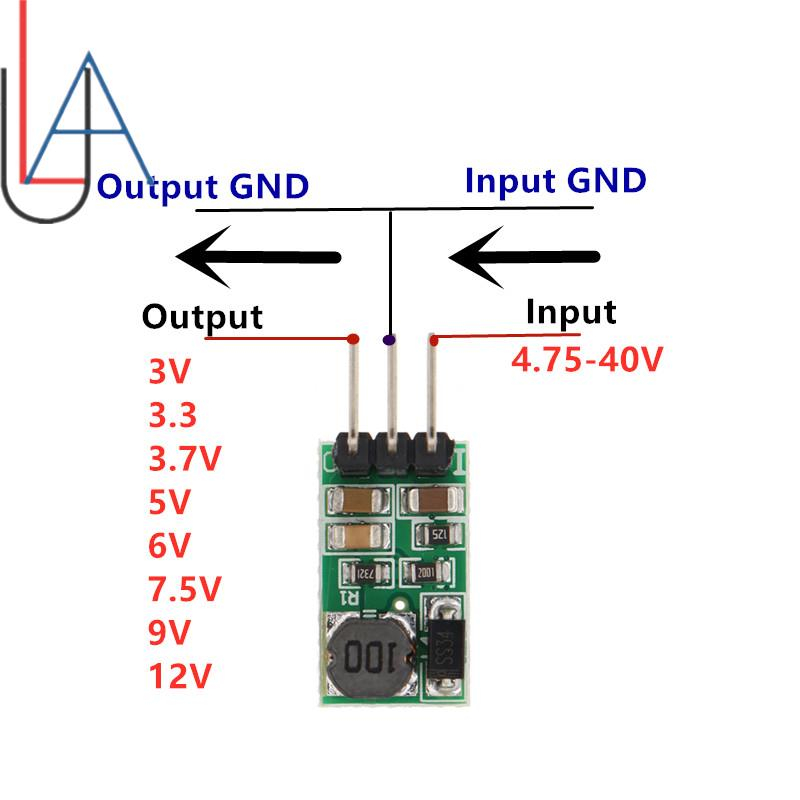 ใหม่ DD4012SA 1A DC 5-40V ถึง 3V 3.3V 3.7V 5V 6V 7.5V 9V 12V ตัวควบคุม DC-DC Step-Down Buck Converte