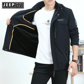 JEEP SPIRIT 1941 ESTD ใหม่ เสื้อแจ็กเก็ตลําลอง ทรงหลวม แฟชั่นฤดูใบไม้ร่วง และฤดูหนาว สําหรับผู้ชาย