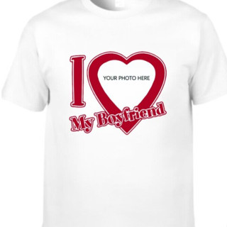 เสื้อยืด ผ้าฝ้าย 100% พิมพ์ลาย I Love My Boyfriend Heart Boyfriend ไซซ์ xs - 3xl สําหรับคู่รัก