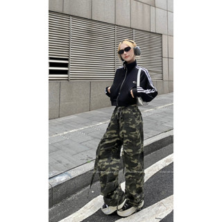 Short three bar jacket+camouflage Cargo pants long sleeve jacket Baseball uniform jacket