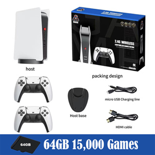 ⭐⭐⭐เกมคอนโซลวิดีโอเกม 15000 เกม Play Station5 สไตล์คลาสสิก พร้อมตัวควบคุมไร้สาย 2 ชิ้น