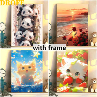 Drofe ระบายสีตามตัวเลข ตามตัวเลข รูปแพนด้า 30×40 ซม. 40×50 ซม. diy