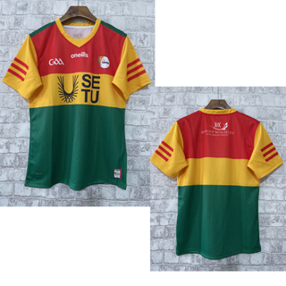 2023 GAA คาร์โลทีมรักบี้เสื้อสบายแฟชั่นแขนสั้นระบายอากาศเสื้อยืด