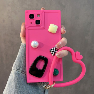 Pink Love Barbie Girly Case for iPhone 14 Pro Max 13 Pro 12 Pro Max 11 XS Max XR Fashion Ring Strap Shockproof Silicone Soft Cover Case