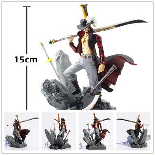 ฟิกเกอร์ PVC อนิเมะ One Piece Dracule Mihawk ขนาด 15 ซม. ของเล่นสําหรับเด็ก