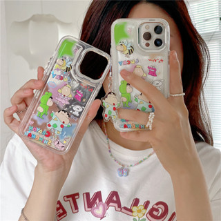 เคสโทรศัพท์มือถือนิ่ม ลายการ์ตูนชินจัง มีทรายไหล สําหรับ iPhone 11 12 13 14 15 PRO MAX iPhone14 iPhone14Pro