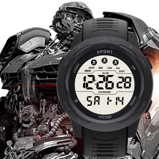 นาฬิกาข้อมือดิจิทัล LED สายยางซิลิโคน กันน้ํา จับเวลา วันที่…