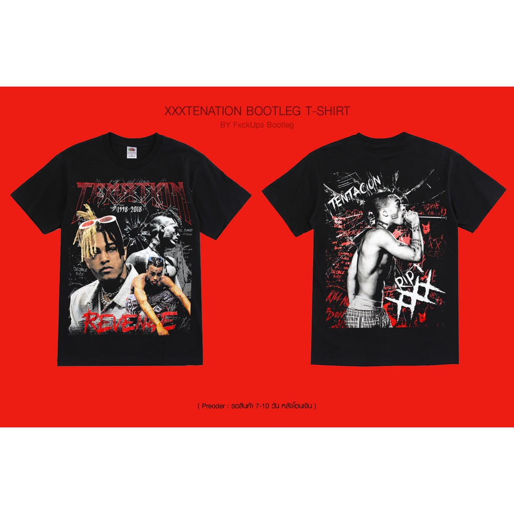 เสื้อยืดพิมพ์ลาย XXX Tentacion Bootleg​ T-shirt S-5XL