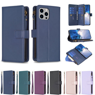 เคสโทรศัพท์มือถือหนัง Pu มีซิป พร้อมช่องใส่บัตร สีพื้น สําหรับ xiaomi NOTE12 poco X5 NOTE 12PROpoco X5 PRO 12PRO PLUS 13PRO 13 A1 A1PLUS A2 12T 12T PRO A1