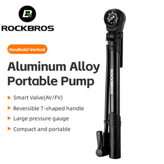 Rockbros อุปกรณ์ปั๊มลมยางจักรยานเสือภูเขา แรงดันสูง แบบพกพา 120Psi