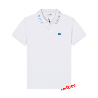 เสื้อโปโล lacoste เสื้อโปโลสําหรับผู้ชายผ้าฝ้ายสํานักงานแขนสั้น POLO