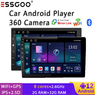 Essgoo เครื่องเล่นวิทยุ 8 Core 2G+32G DSP ระบบกล้อง 360 รองรับ WIFI GPS บลูทูธ RDS Kereta สําหรับรถยนต์