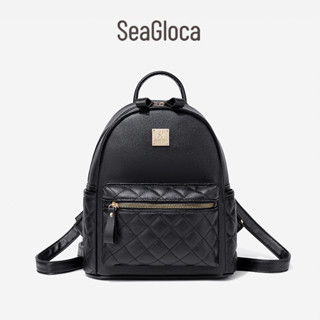 Seagloca ใหม่ กระเป๋าเป้สะพายหลัง หนัง PU นุ่ม ปักลายเพชร แฟ…