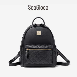 Seagloca ใหม่ กระเป๋าเป้สะพายหลัง หนัง PU นุ่ม ปักลายเพชร แฟชั่นสําหรับผู้หญิง No.1256