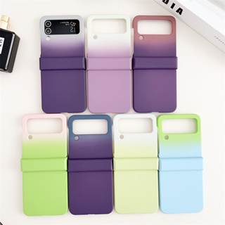 เคสโทรศัพท์มือถือแข็ง กันรอยขีดข่วน ไล่โทนสี สําหรับ Samsung Galaxy Z Flip3 Z Flip4 Z Flip5 5G