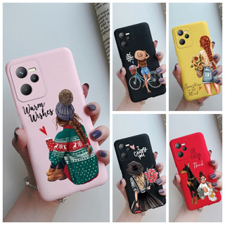 เคสโทรศัพท์ ซิลิโคนนิ่ม กันกระแทก ลายเด็กผู้หญิงสวย แฟชั่น สําหรับ Realme C35 Realme Narzo 50A Prime