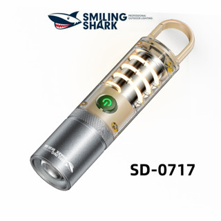 Smiling Shark SD0717 ไฟฉาย LED M60 6000 ลูเมน สว่างมาก พกพาง่าย พร้อมตะขอ ชาร์จ USB กันน้ํา สําหรับตั้งแคมป์เดินป่า ฉุกเฉิน