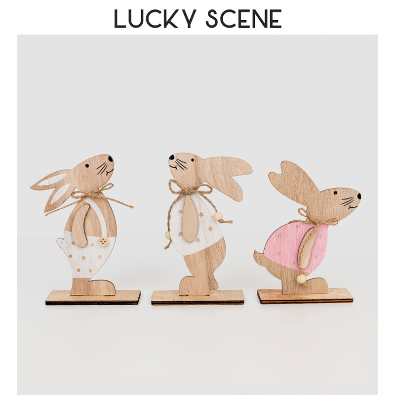 ไม้กระต่ายเครื่องประดับตกแต่งบ้านแสดง CreativeE อีสเตอร์กระต่ายเด็ก Nordic S01663