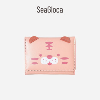 Seagloca ใหม่ กระเป๋าสตางค์ หนัง PU ใบสั้น ลายการ์ตูนเสือน่ารัก ใส่บัตรได้หลายใบ สําหรับผู้หญิง No.1270