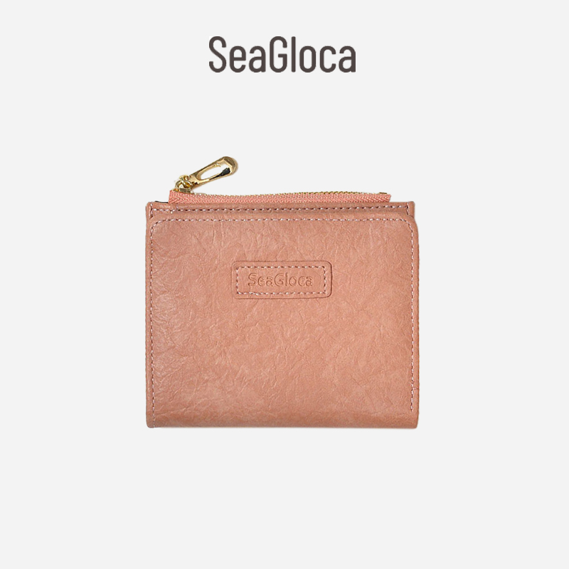 Seagloca ใหม่ กระเป๋าสตางค์ใบสั้น หนัง PU สีพื้น สไตล์เกาหลี เรโทร สําหรับสตรี No.1271