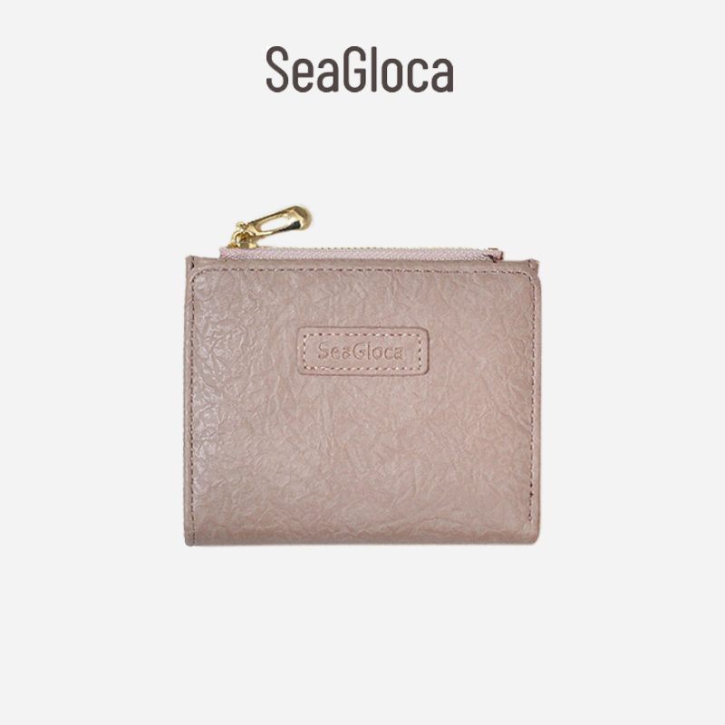 Seagloca ใหม่ กระเป๋าสตางค์ใบสั้น หนัง PU สีพื้น สไตล์เกาหลี เรโทร สําหรับสตรี No.1271