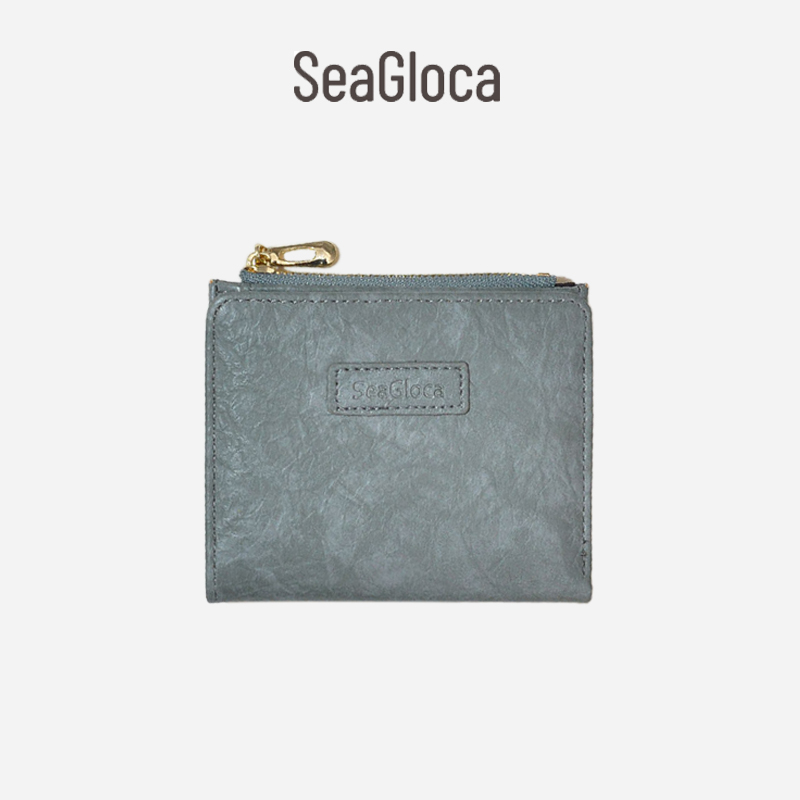 Seagloca ใหม่ กระเป๋าสตางค์ใบสั้น หนัง PU สีพื้น สไตล์เกาหลี เรโทร สําหรับสตรี No.1271