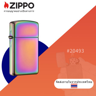 Zippo ไฟแช็ก โครเมี่ยม สเปกตรัม แบบสลิม กันลม 20493