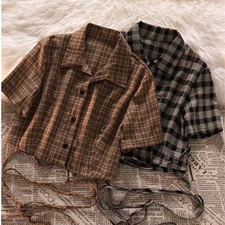 เสื้อเชิ้ตแขนสั้น เอวลอย แบบผูกเชือก เหมาะกับฤดูร้อน สไตล์เกาหลี สําหรับผู้หญิง และนักเรียน