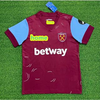 เสื้อกีฬาแขนสั้น ลายทีมชาติฟุตบอล West Ham 2023 2024 ชุดเหย้า ไซซ์ S-4XL