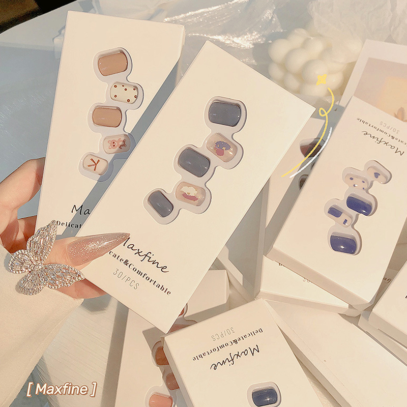 เล็บปลอม แบบนิ่ม ลายเสือดาว พร้อมกาวเจลลี่ แบบงอได้ และพับได้ DIY จํานวน 30 ชิ้น