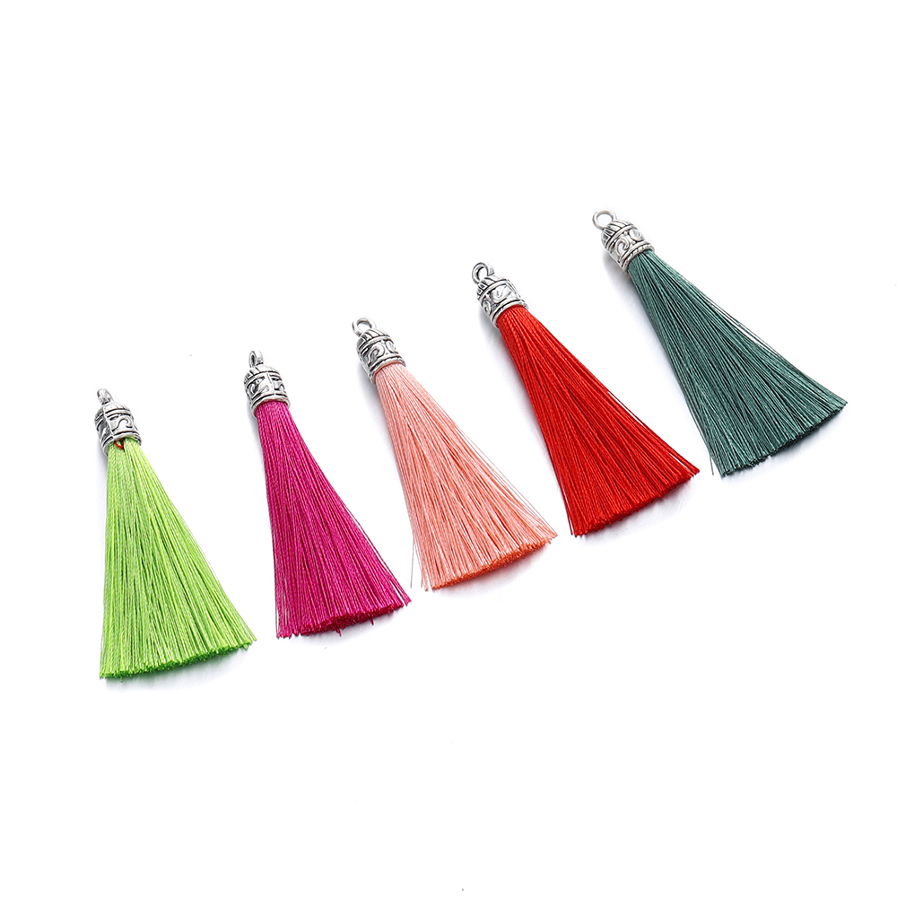 St.kunkka พู่ผ้าไหม สีเงิน ขนาดเล็ก 6 ซม. สไตล์จีน สําหรับทําเครื่องประดับ DIY 5 ชิ้น — صورة 3