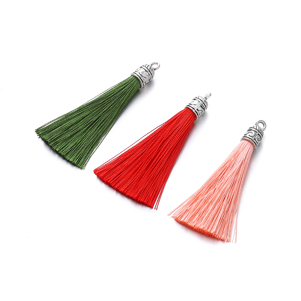St.kunkka พู่ผ้าไหม สีเงิน ขนาดเล็ก 6 ซม. สไตล์จีน สําหรับทําเครื่องประดับ DIY 5 ชิ้น — صورة 4