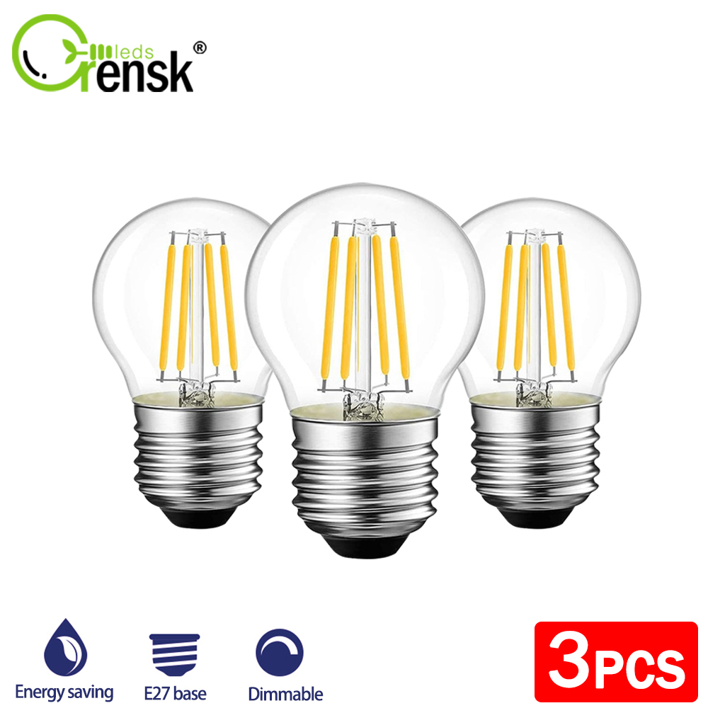 หลอดไฟ E27 LED Edison G45 4W 40W 2700K หรี่แสงได้ สีขาวอบอุ่น สําหรับบ้าน 3 ชิ้น
