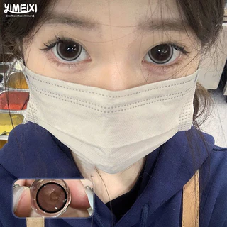 Yimeixi คอนแทคเลนส์ 2 ชิ้น เกรด 14.5 มม. GDIA:14.4 มม. เส้นผ่าศูนย์กลางใหญ่ สีน้ําตาล สีเทา คุณภาพสูง สําหรับนักเรียน